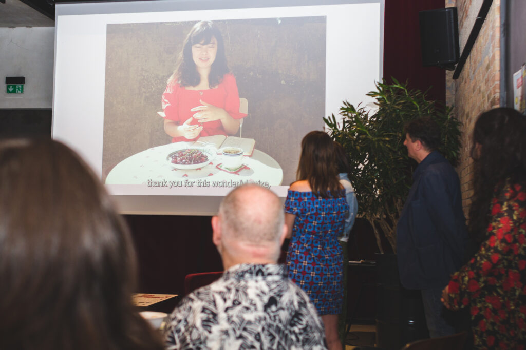 Isidora Vulić, winner of Sour Cherry on Cherry Pop Film Festival saying thank you to jury and audience via video call